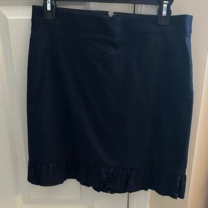 Navy Blue Ruffle Hem Skirt